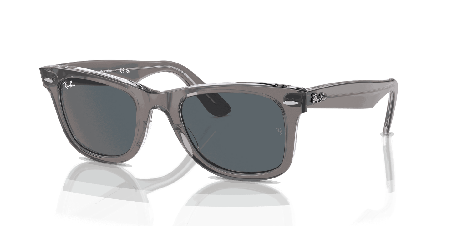 [Blue Lenses, Polished Grey On Transparent Frame]