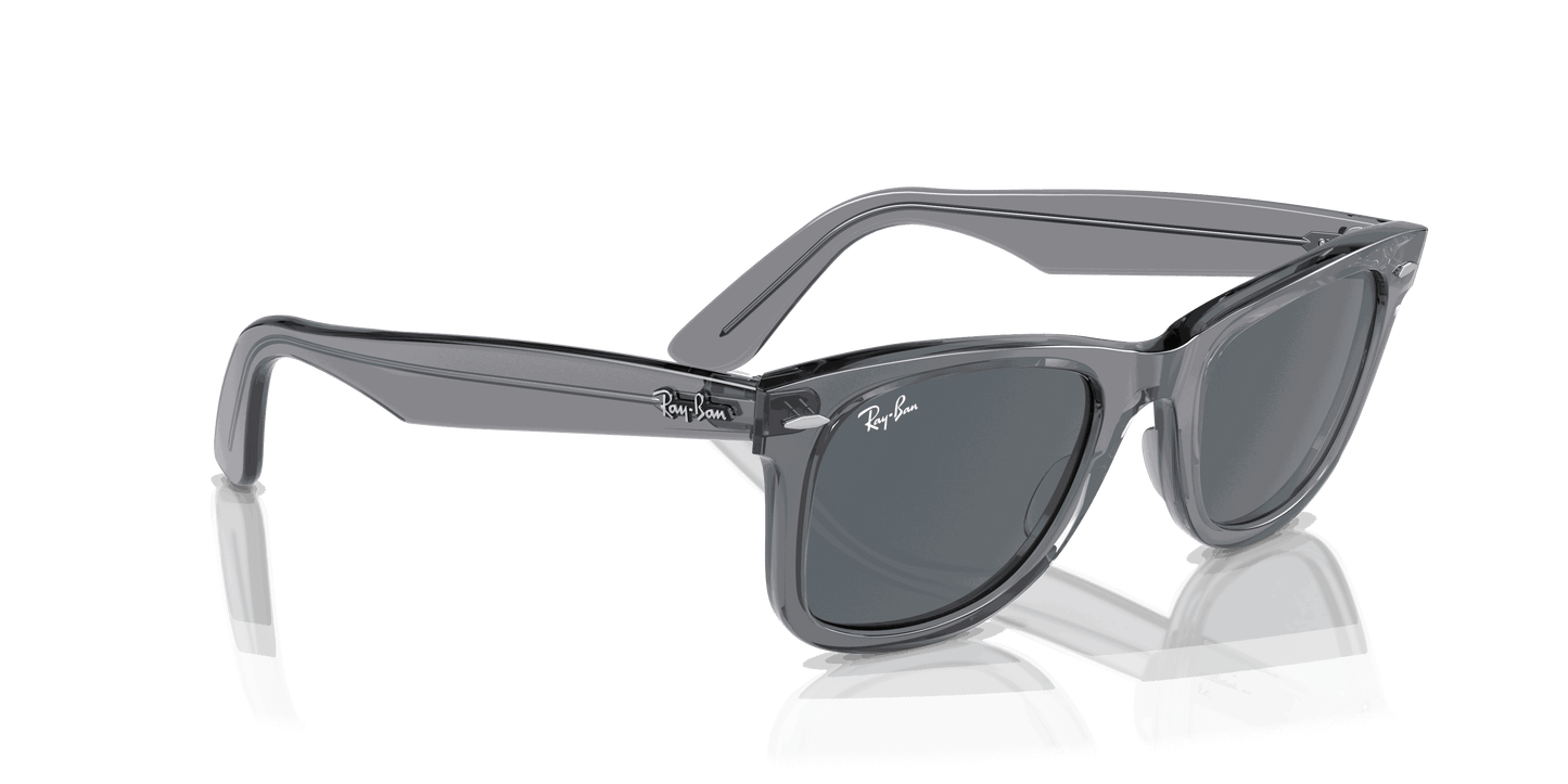 [Blue Lenses, Polished Transparent Grey Frame]
