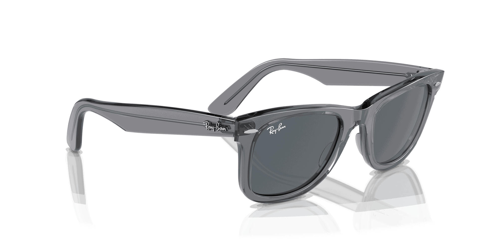 [Blue Lenses, Polished Transparent Grey Frame]