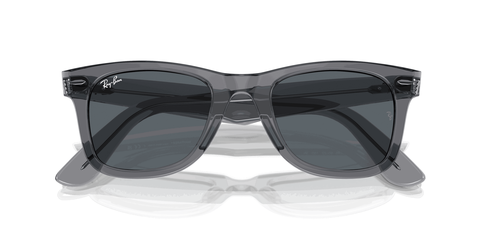 [Blue Lenses, Polished Transparent Grey Frame]