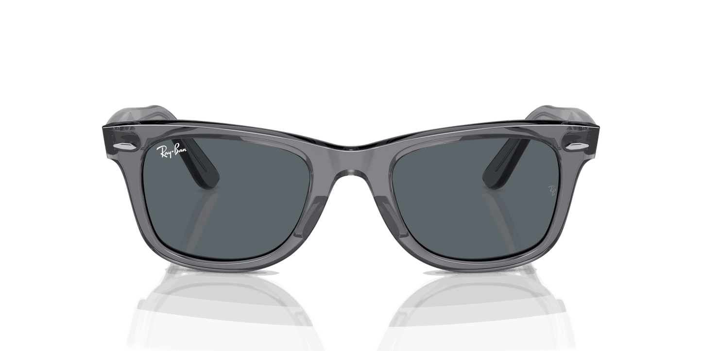 [Blue Lenses, Polished Transparent Grey Frame]