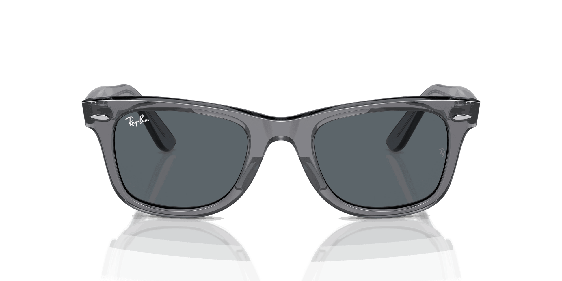 [Blue Lenses, Polished Transparent Grey Frame]