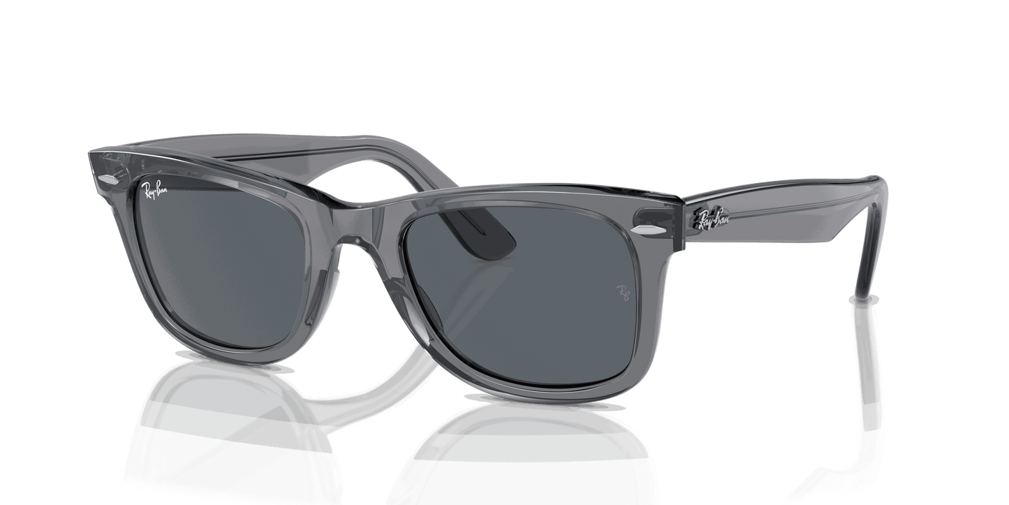 [Blue Lenses, Polished Transparent Grey Frame]