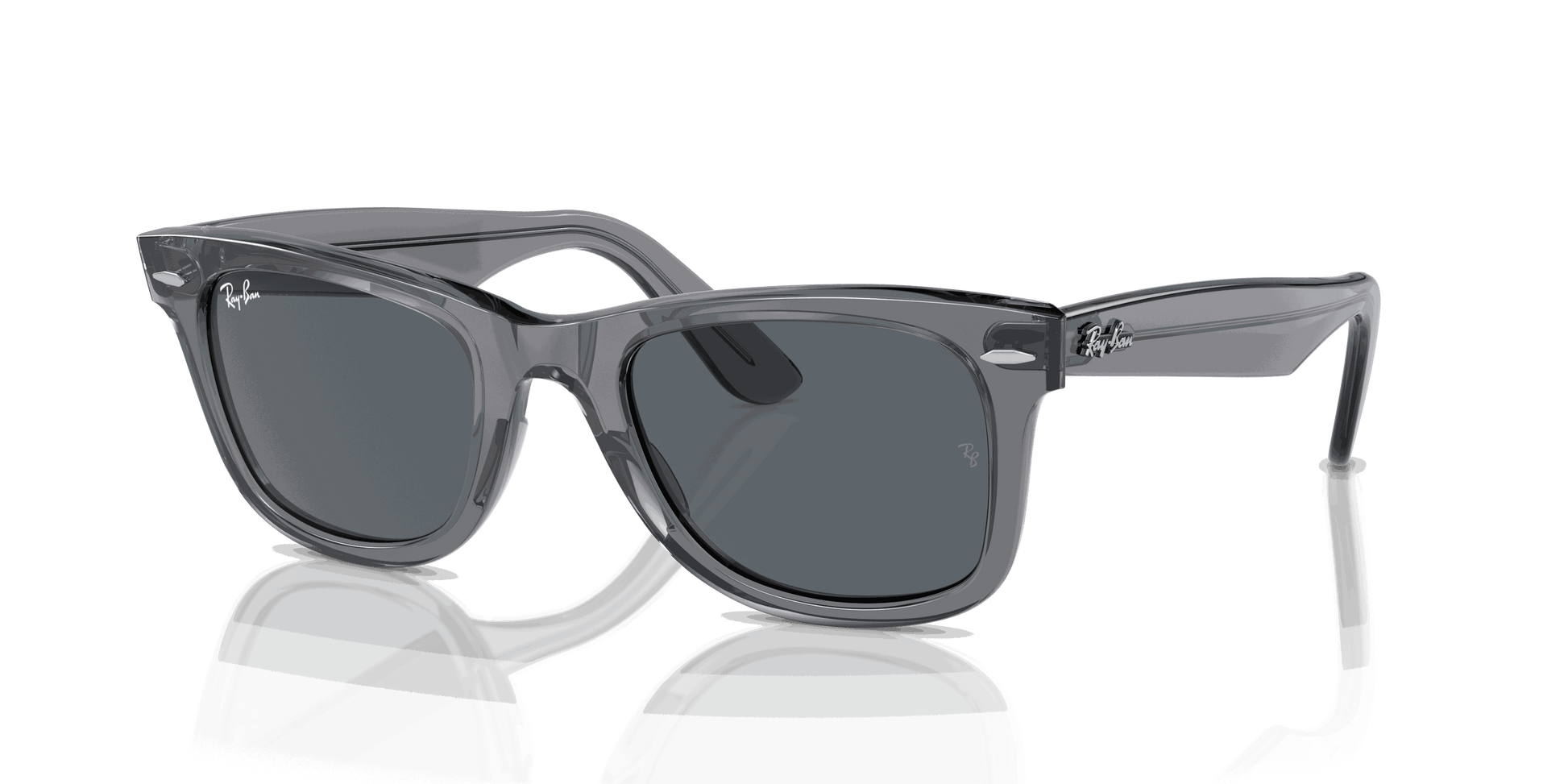 [Blue Lenses, Polished Transparent Grey Frame]