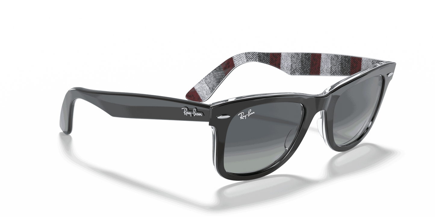 [Light Grey Gradient Blue Lenses, Polished Black Frame]