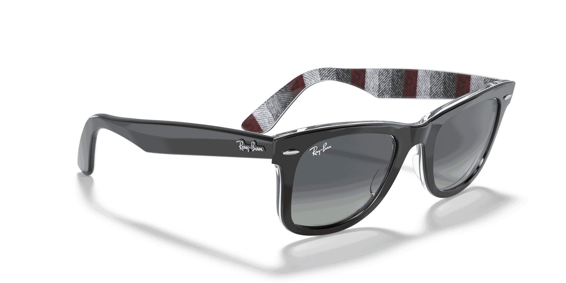 [Light Grey Gradient Blue Lenses, Polished Black Frame]