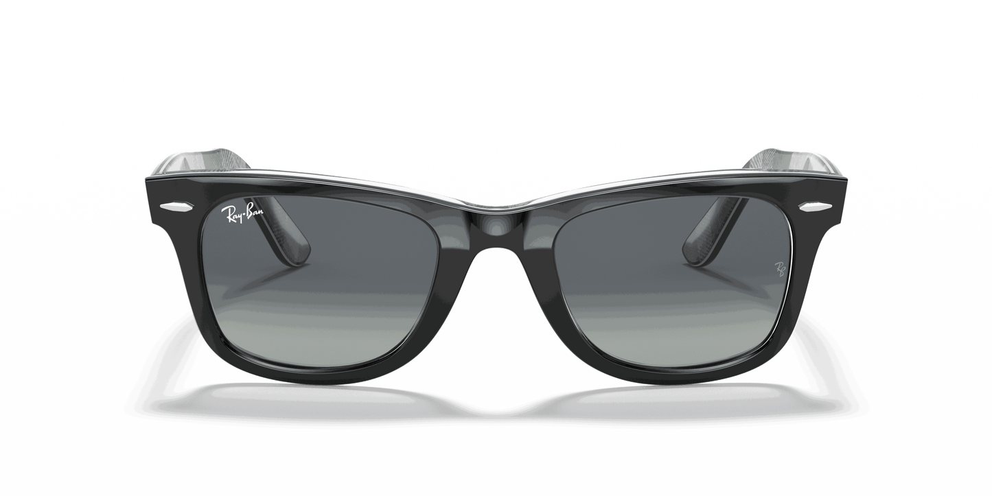 [Light Grey Gradient Blue Lenses, Polished Black Frame]