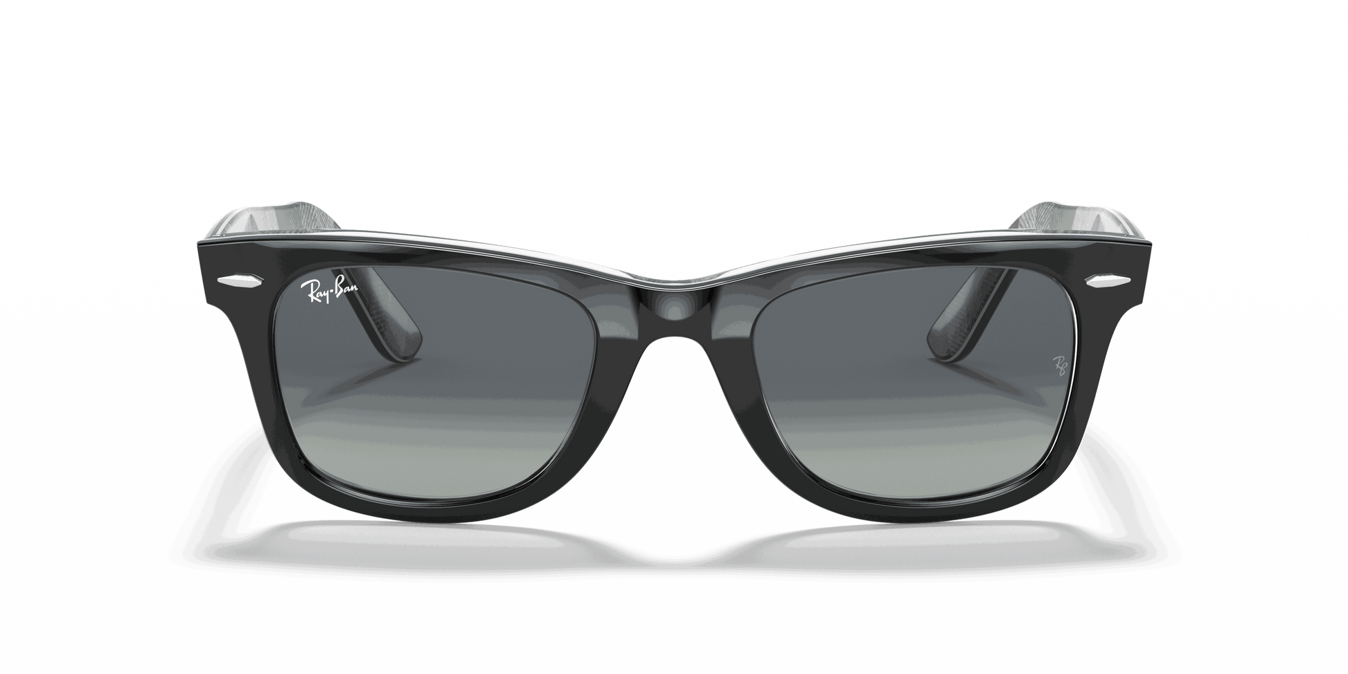 [Light Grey Gradient Blue Lenses, Polished Black Frame]