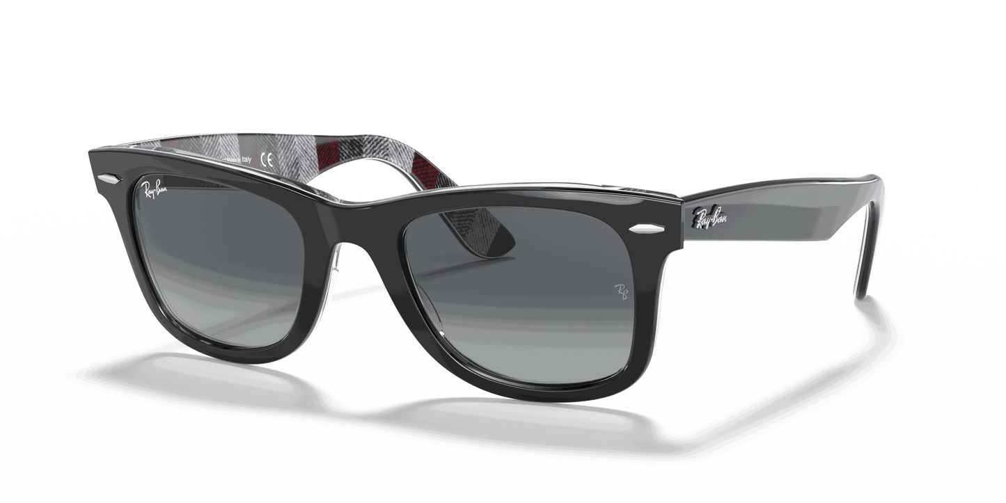 [Light Grey Gradient Blue Lenses, Polished Black Frame]