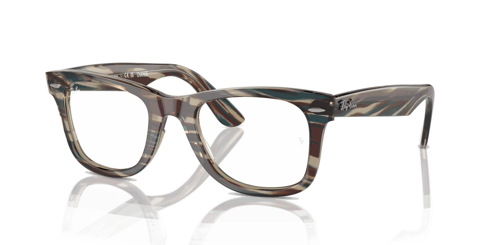 [Clear Lenses, Polished Photo Striped Grey Frame]
