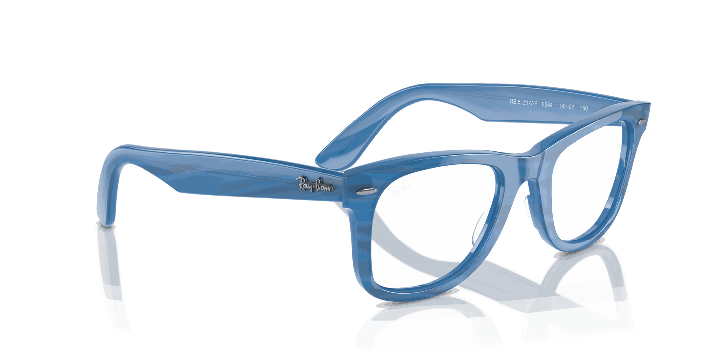 [Clear Lenses, Polished Photo Striped Blue Frame]