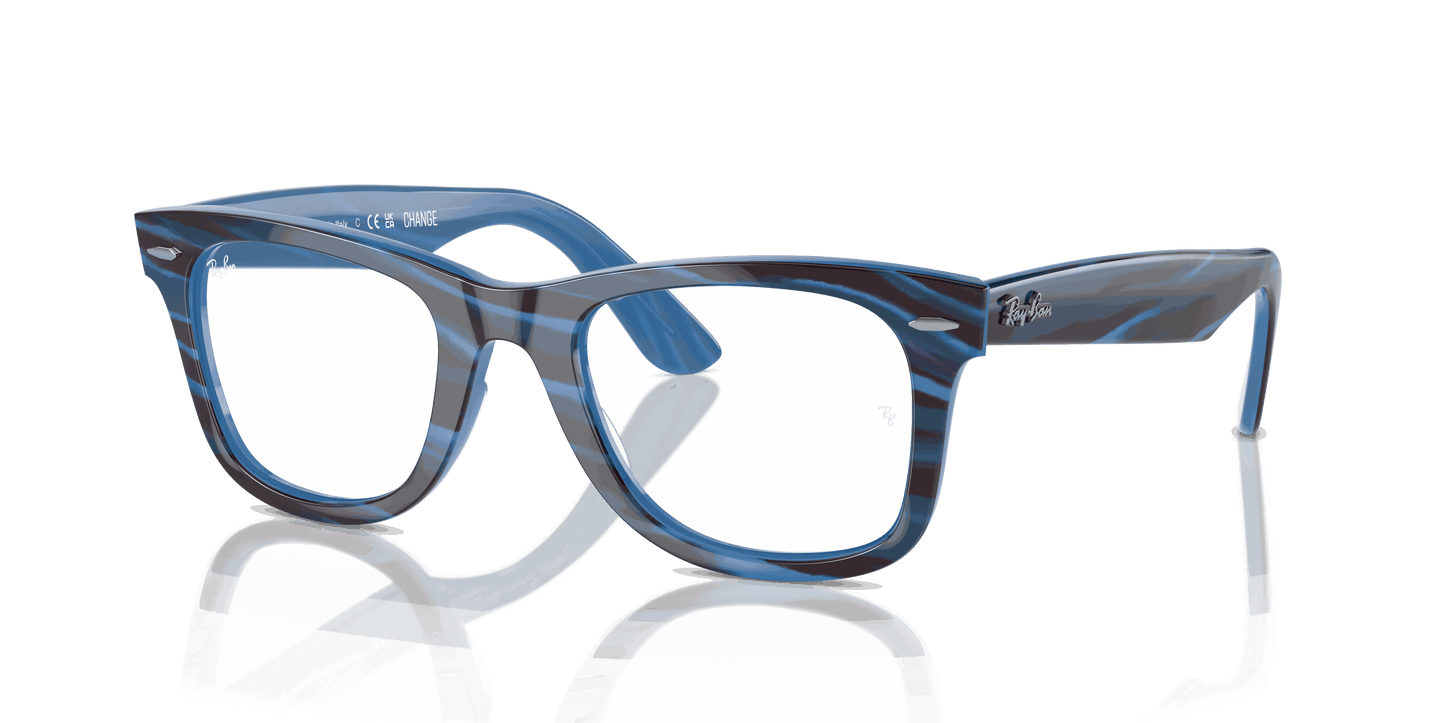 [Clear Lenses, Polished Photo Striped Blue Frame]