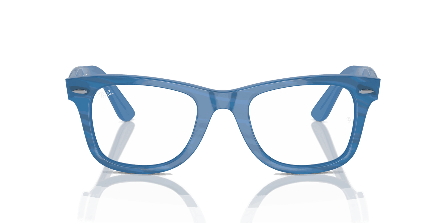 [Clear Lenses, Polished Photo Striped Blue Frame]