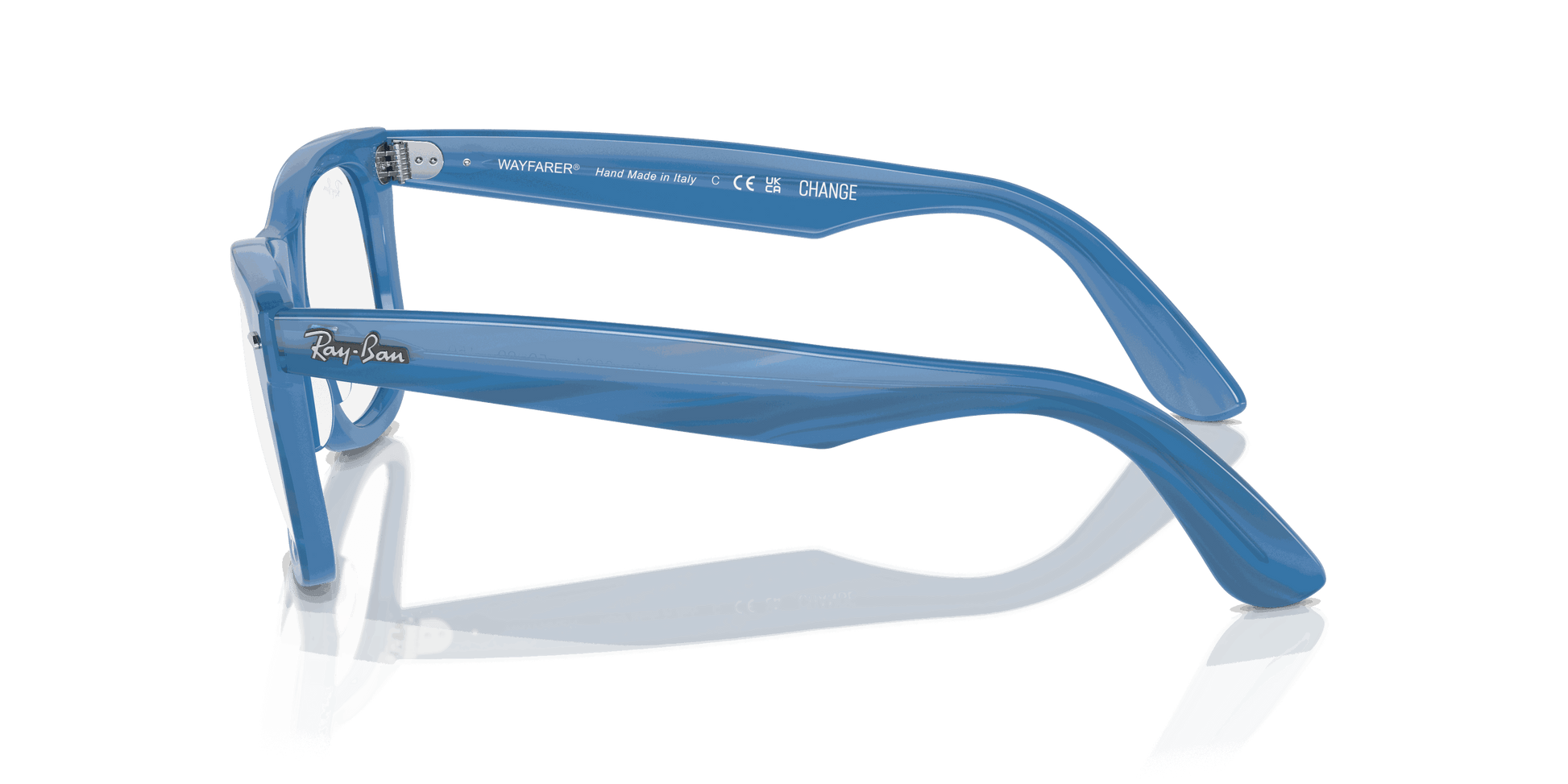 [Clear Lenses, Polished Photo Striped Blue Frame]