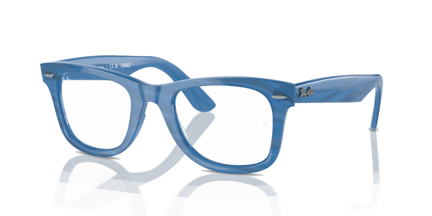 [Clear Lenses, Polished Photo Striped Blue Frame]