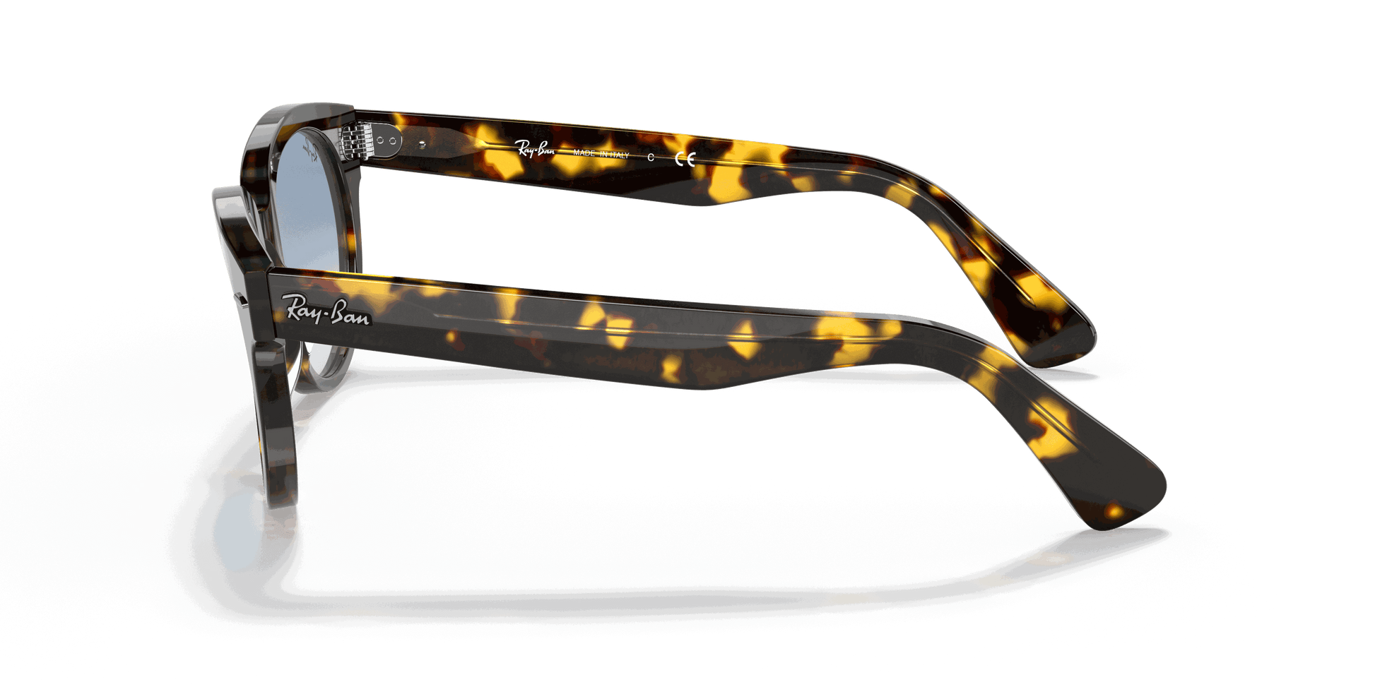 [Light Blue Gradient Lenses, Polished Yellow Havana Frame]