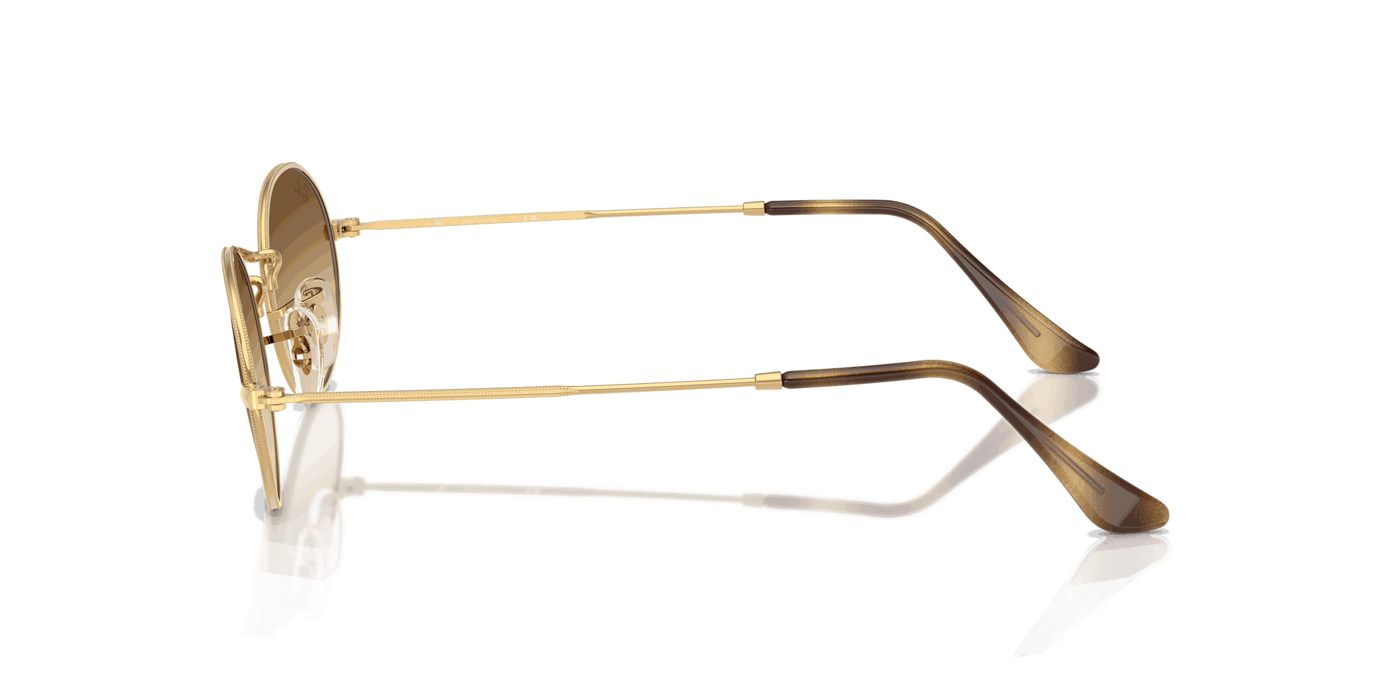 [Clear Gradient Brown Lenses, Polished Arista Gold Frame]