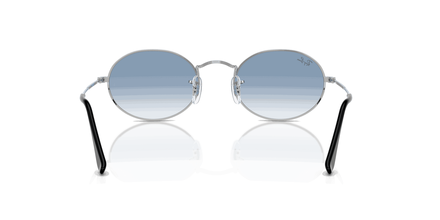 [Clear Gradient Blue Lenses, Polished Silver Frame]