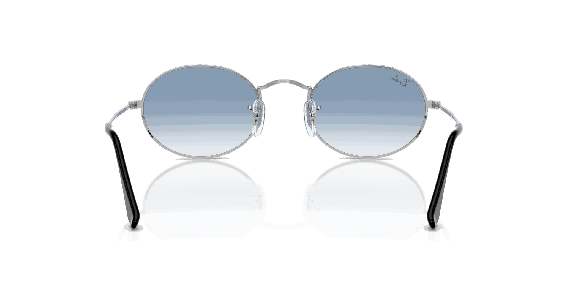 [Clear Gradient Blue Lenses, Polished Silver Frame]