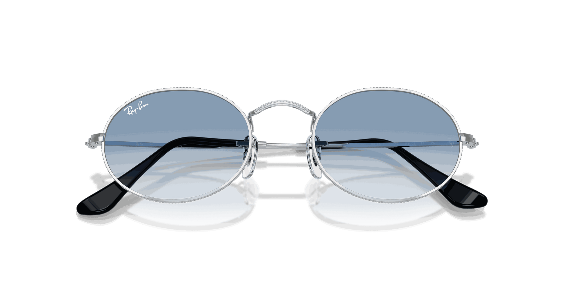 [Clear Gradient Blue Lenses, Polished Silver Frame]