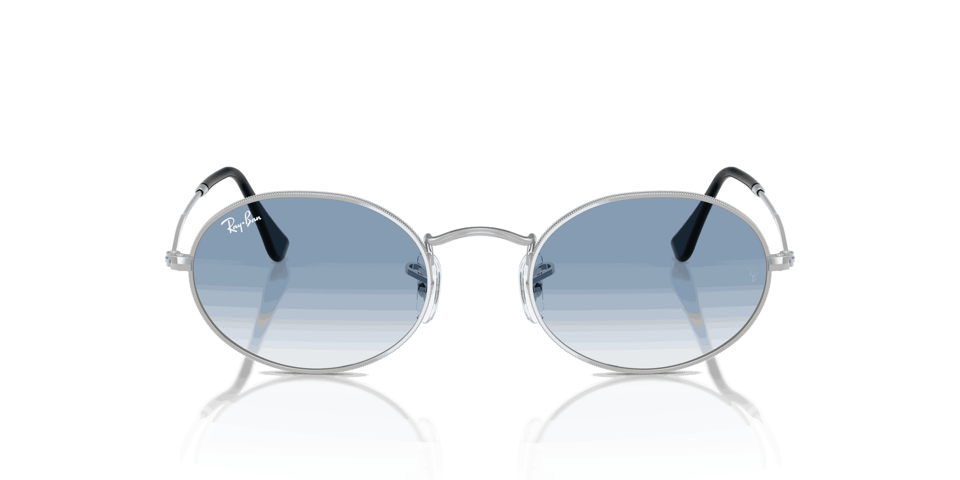 [Clear Gradient Blue Lenses, Polished Silver Frame]