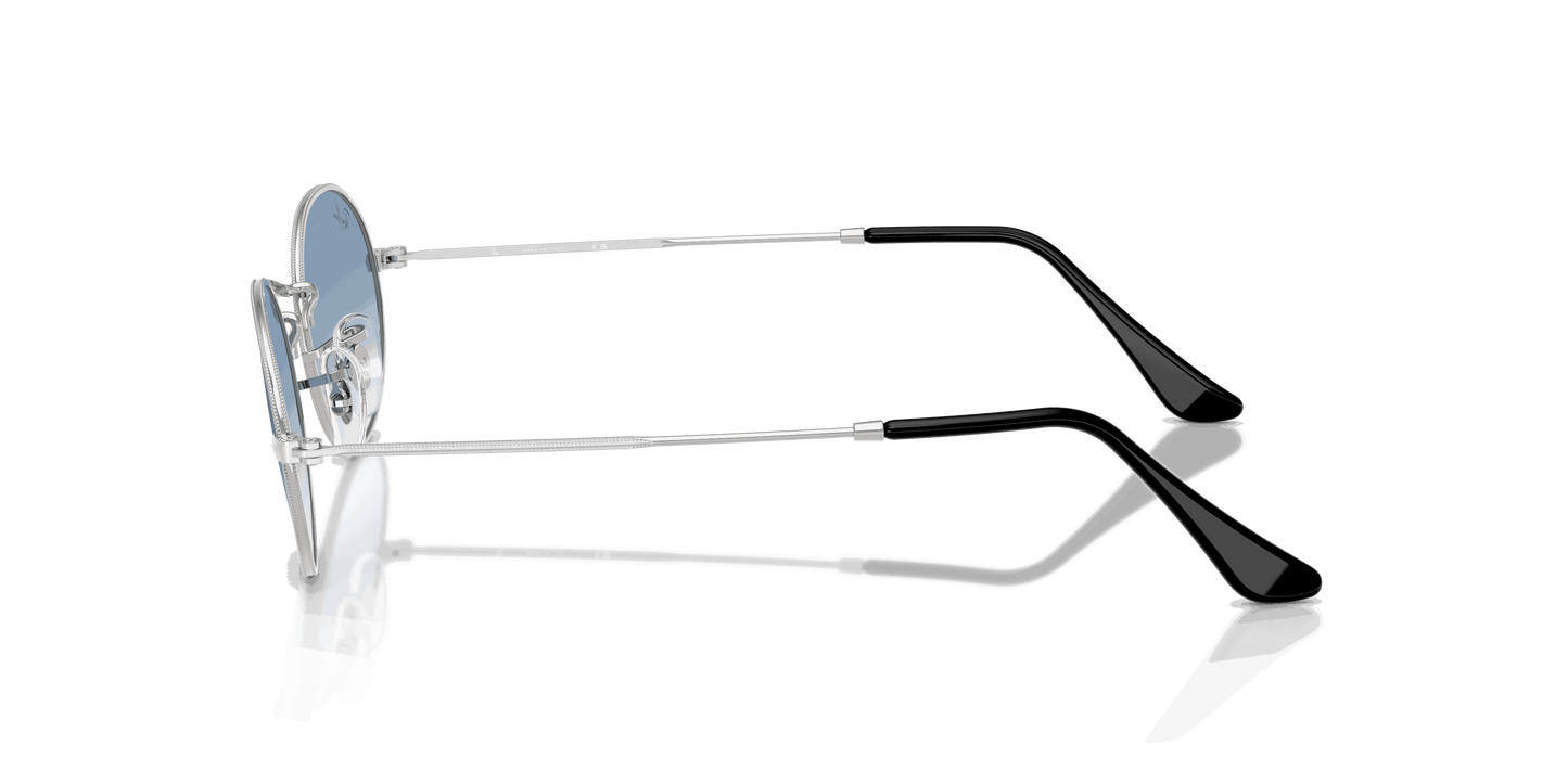 [Clear Gradient Blue Lenses, Polished Silver Frame]