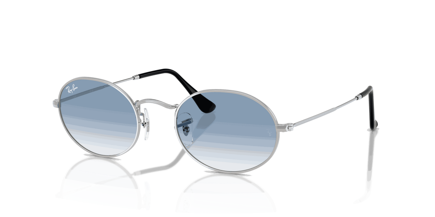 [Clear Gradient Blue Lenses, Polished Silver Frame]