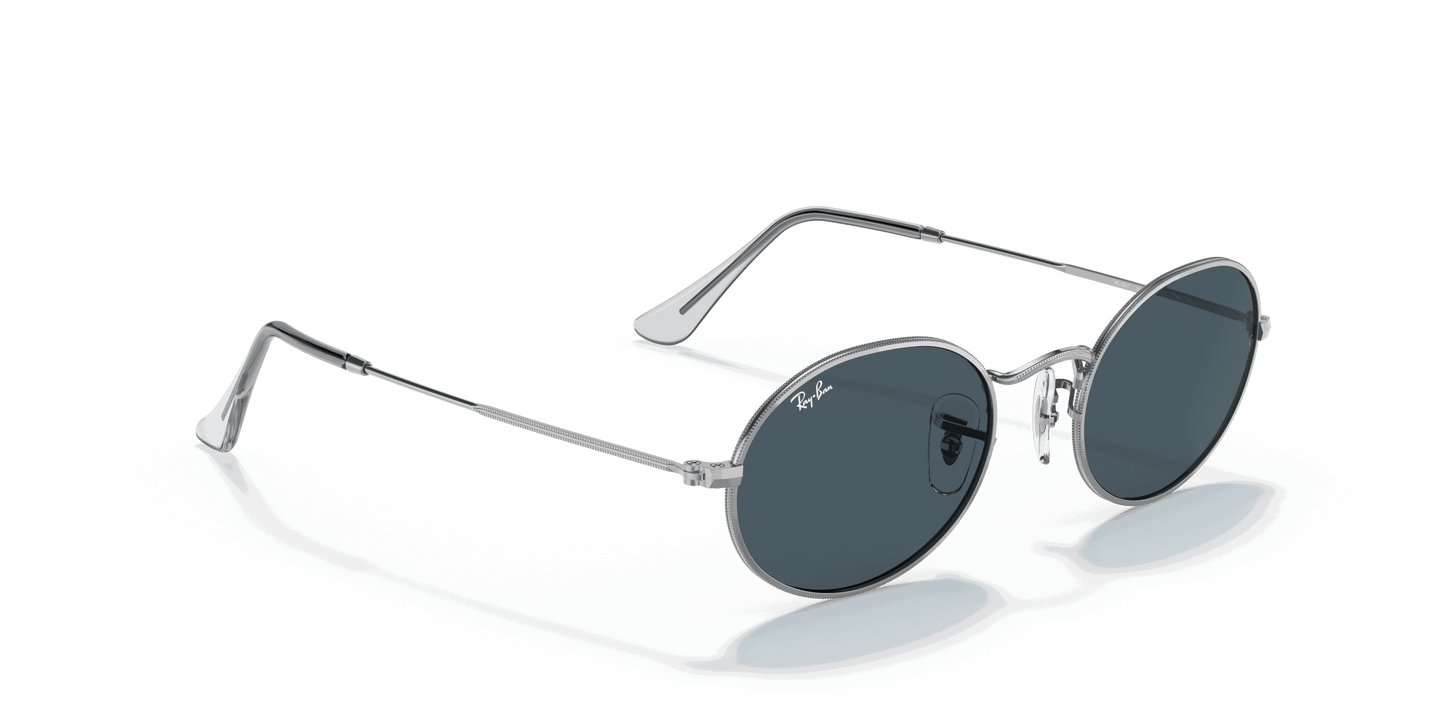 [Blue Lenses, Polished Silver Frame]