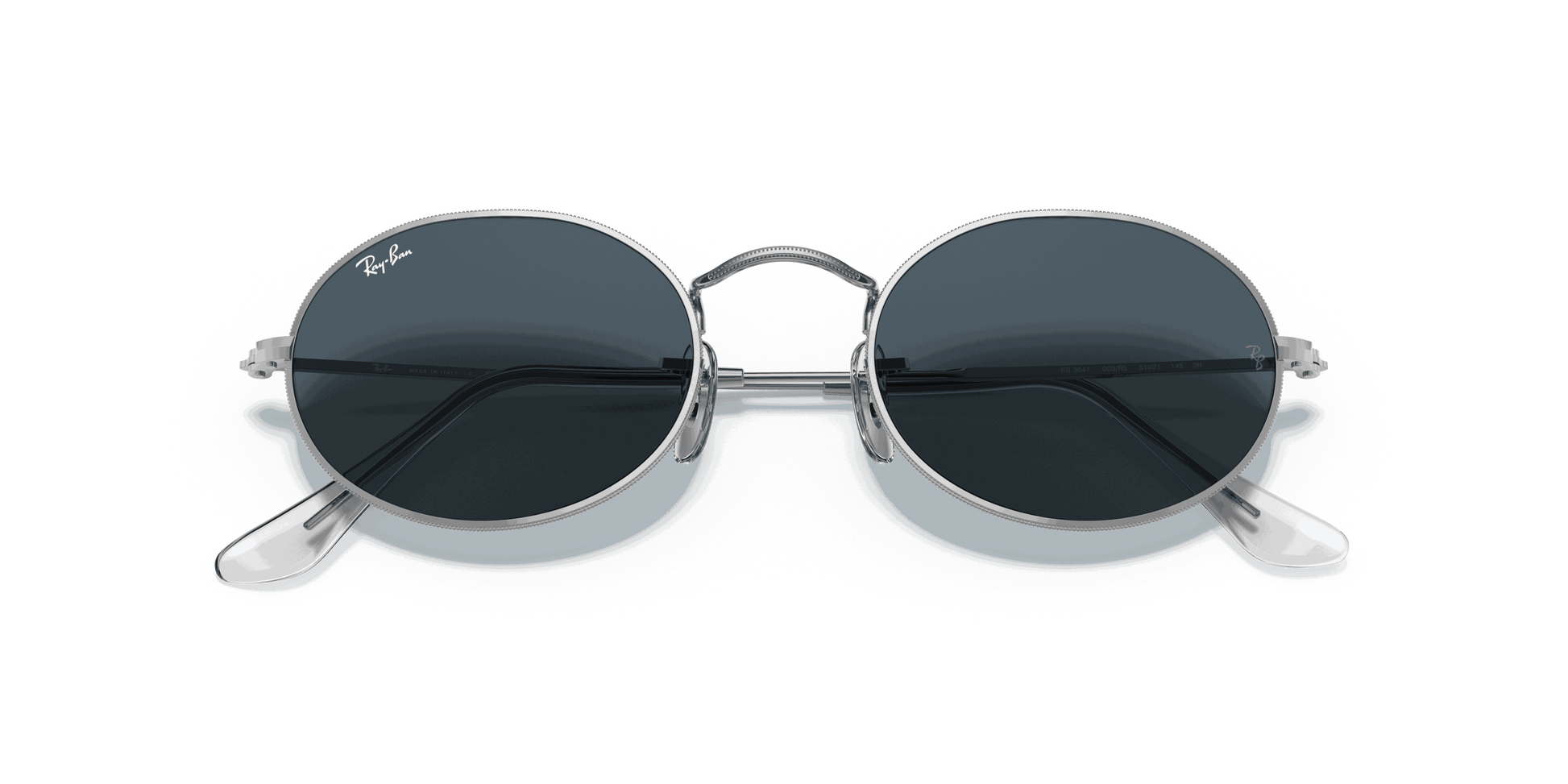 [Blue Lenses, Polished Silver Frame]