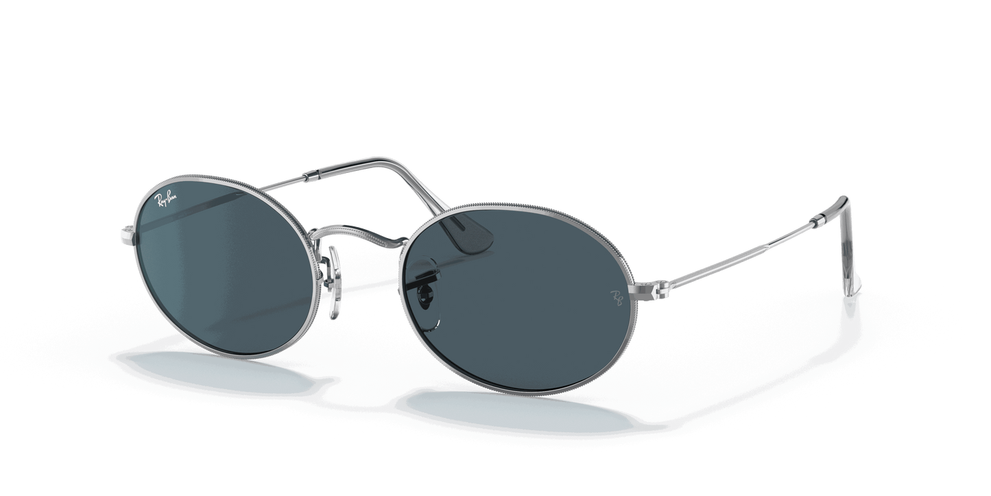 [Blue Lenses, Polished Silver Frame]