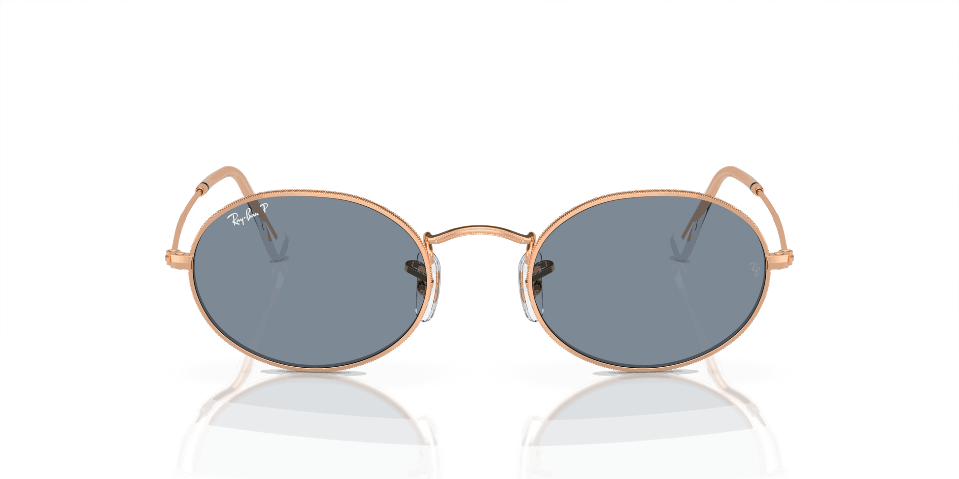 [Blue Lenses, Polished Rose Gold Frame]