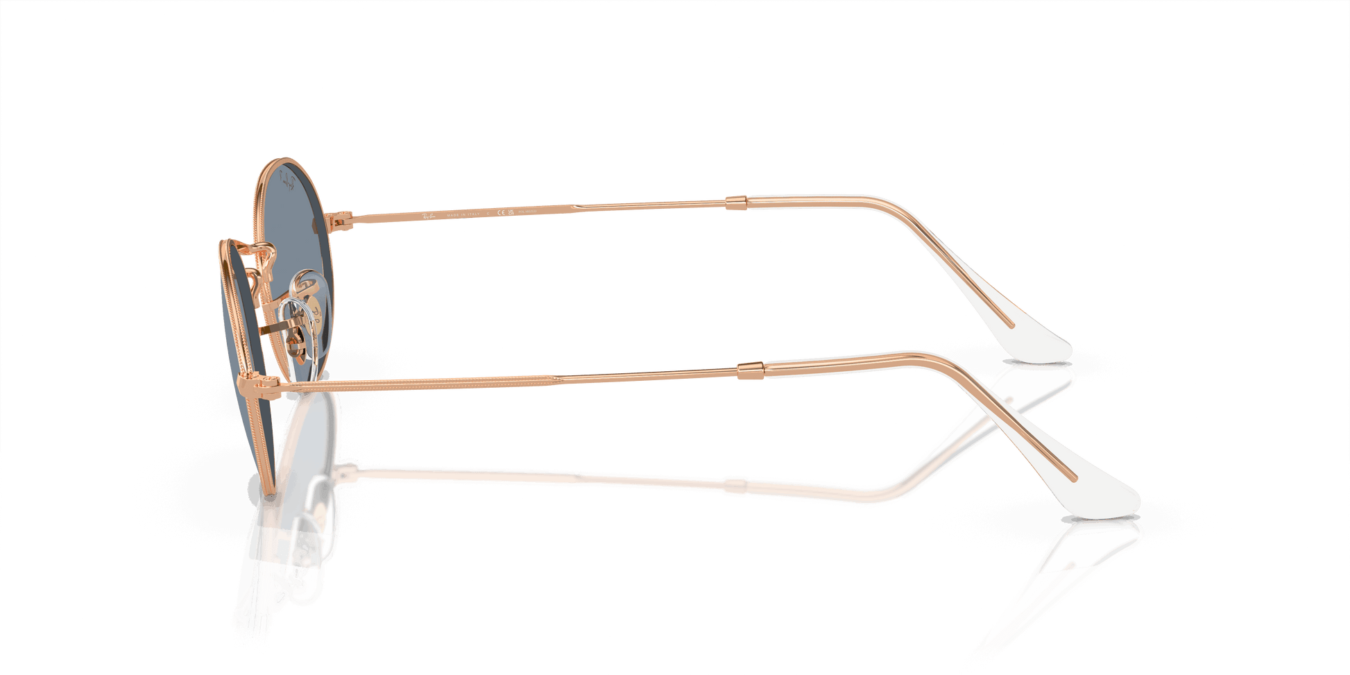 [Blue Lenses, Polished Rose Gold Frame]