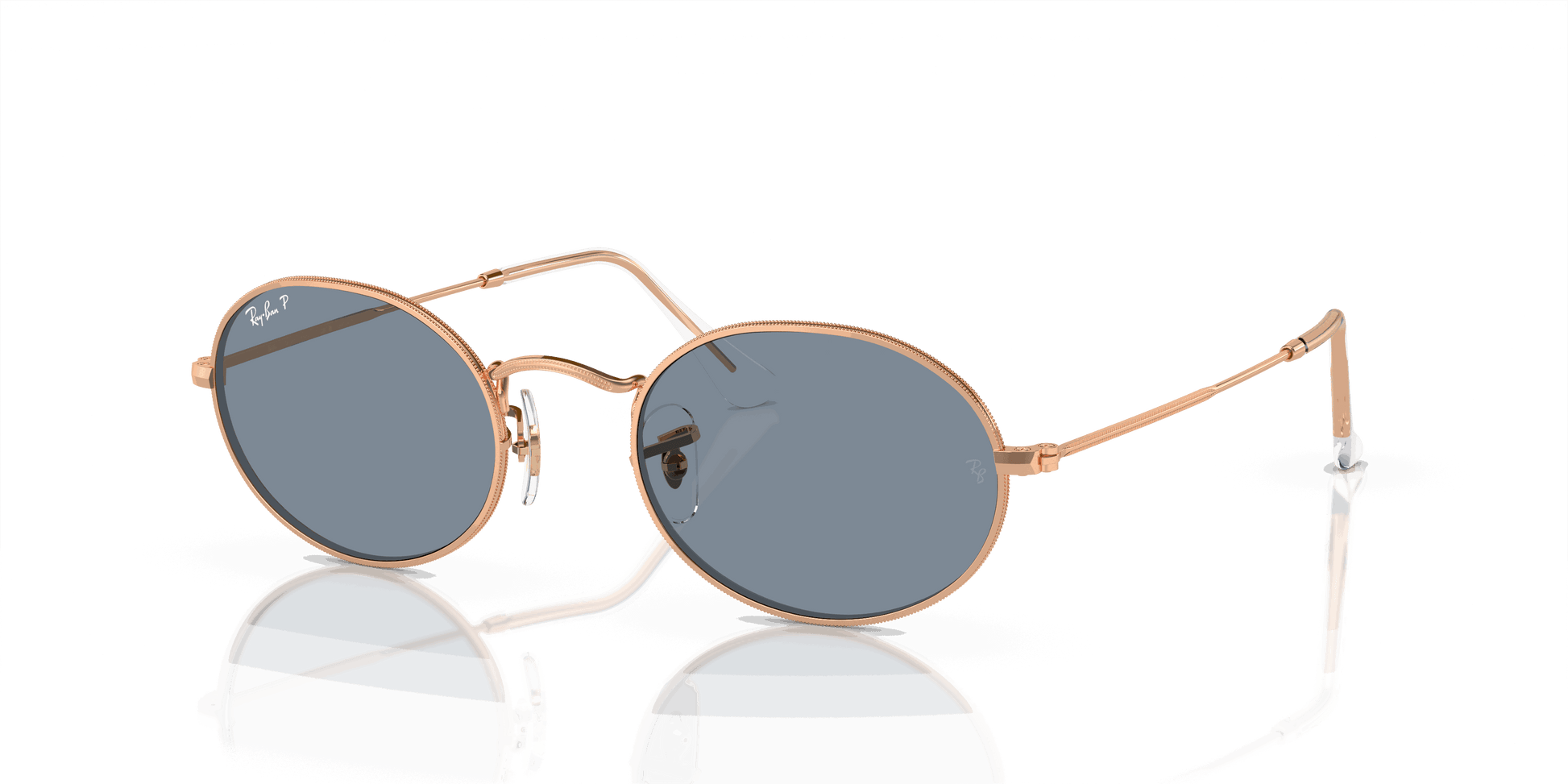 [Blue Lenses, Polished Rose Gold Frame]