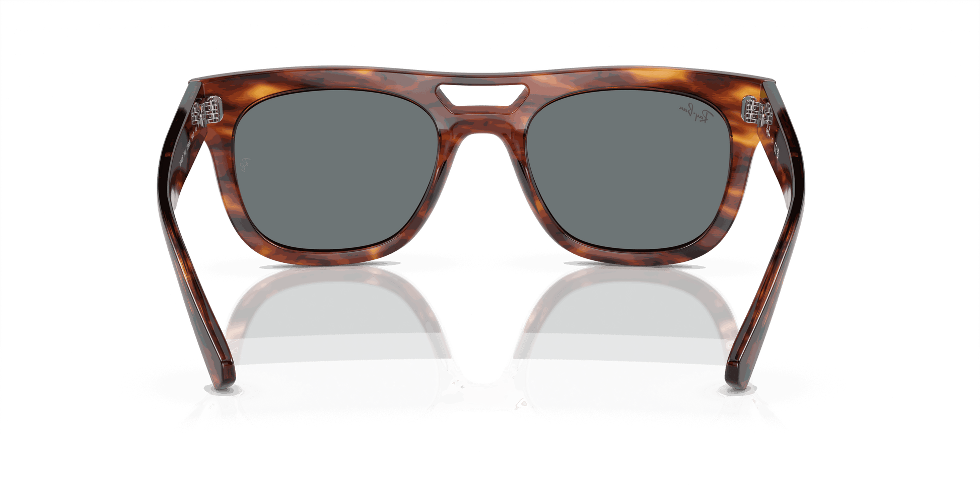 [Dark Blue Lenses, Polished Striped Havana Frame]