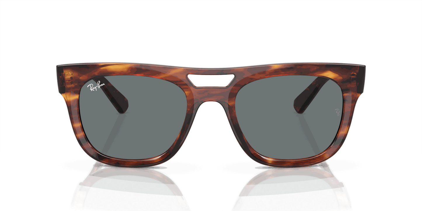 [Dark Blue Lenses, Polished Striped Havana Frame]