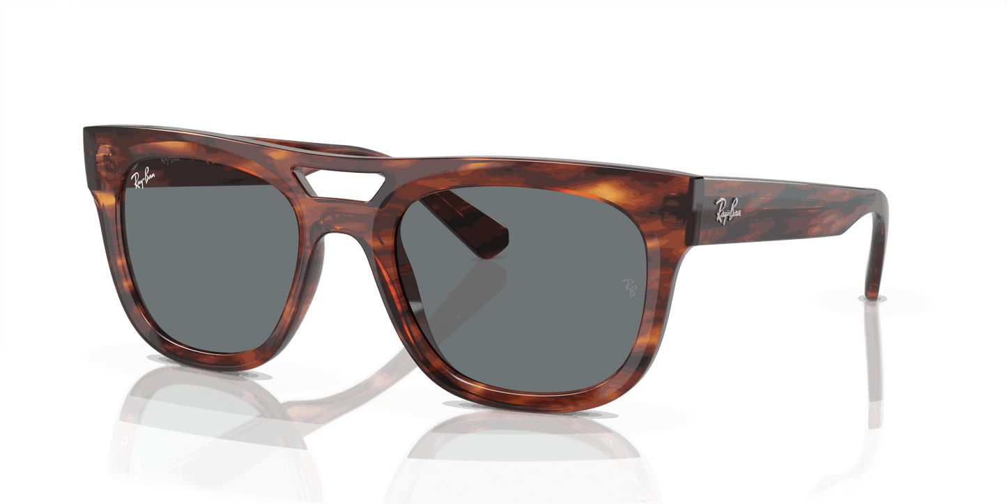 [Dark Blue Lenses, Polished Striped Havana Frame]