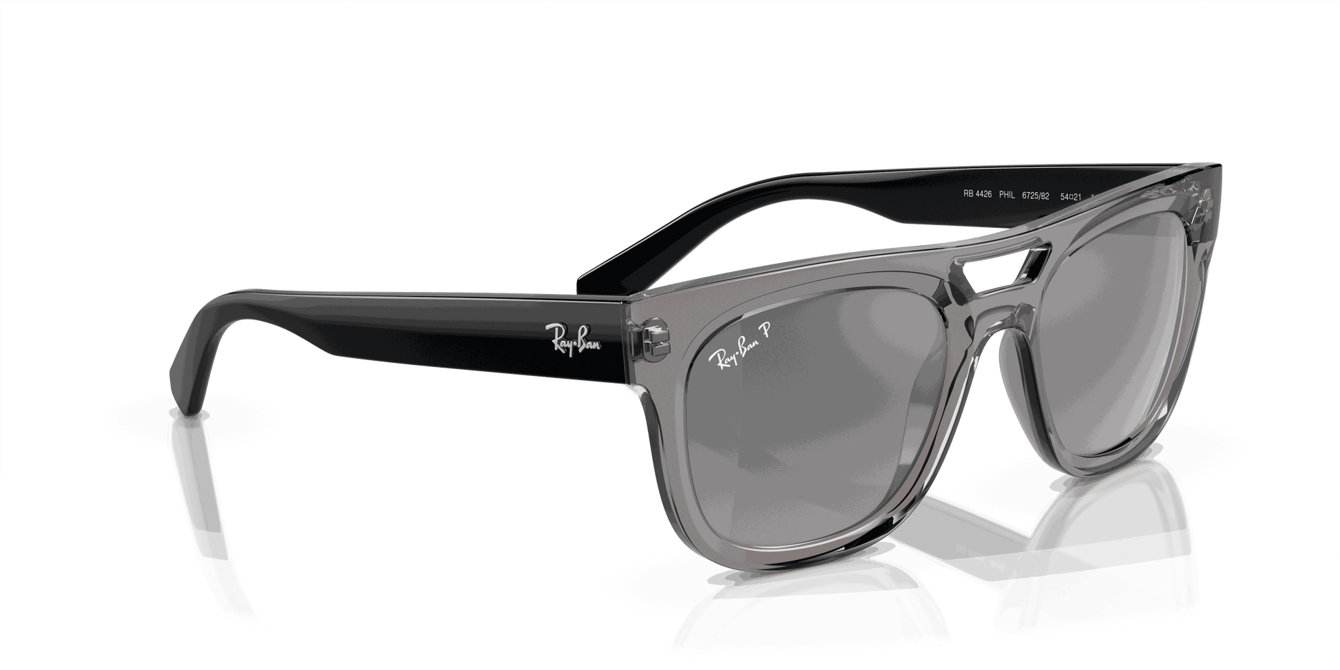 [Silver/Grey Lenses, Polished Transparent Grey Frame]