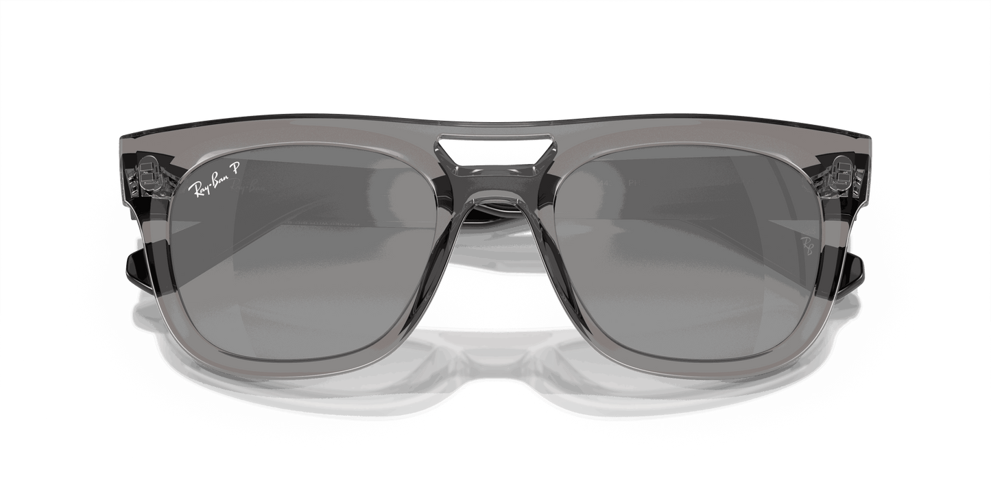 [Silver/Grey Lenses, Polished Transparent Grey Frame]
