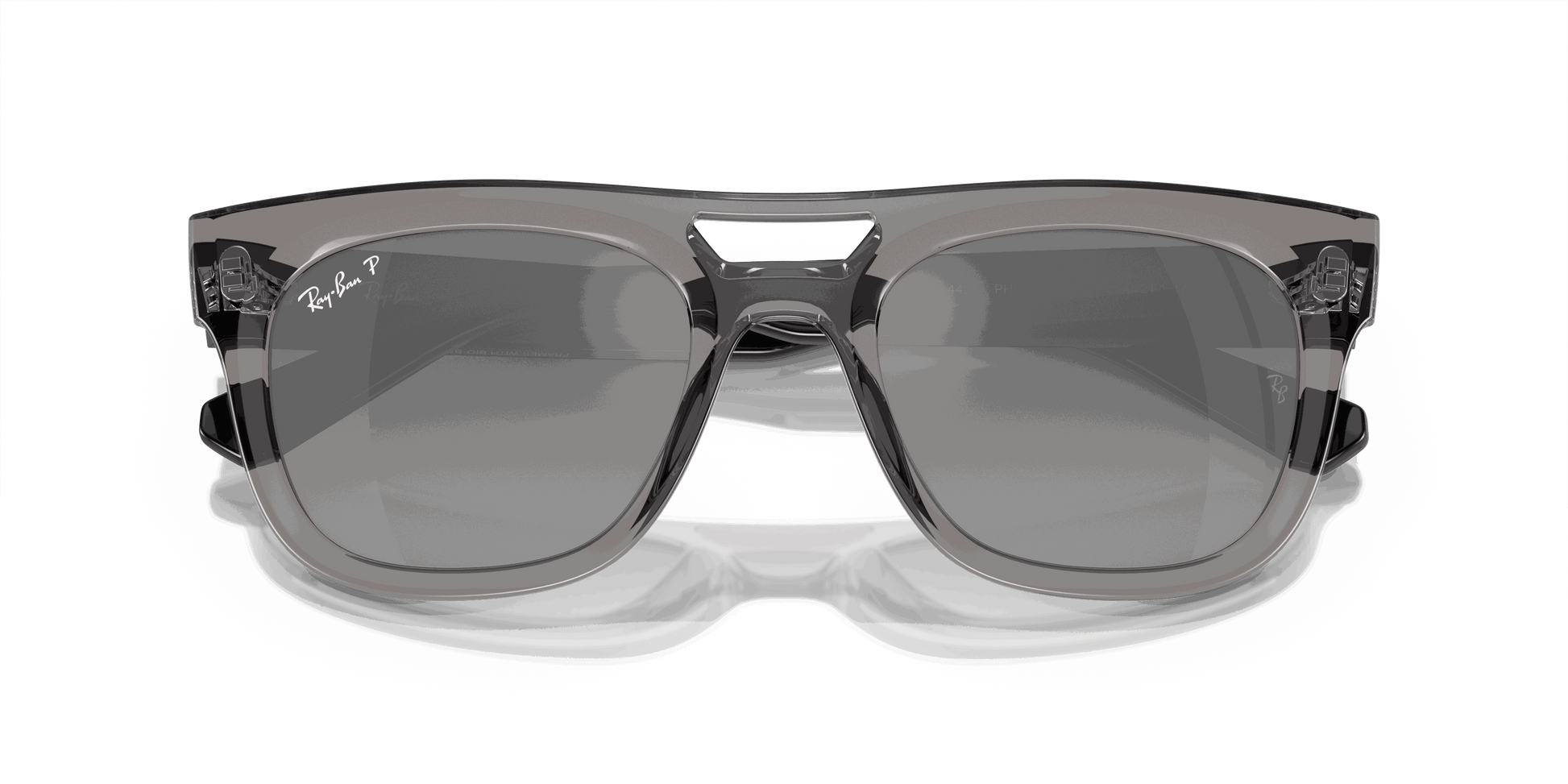 [Silver/Grey Lenses, Polished Transparent Grey Frame]