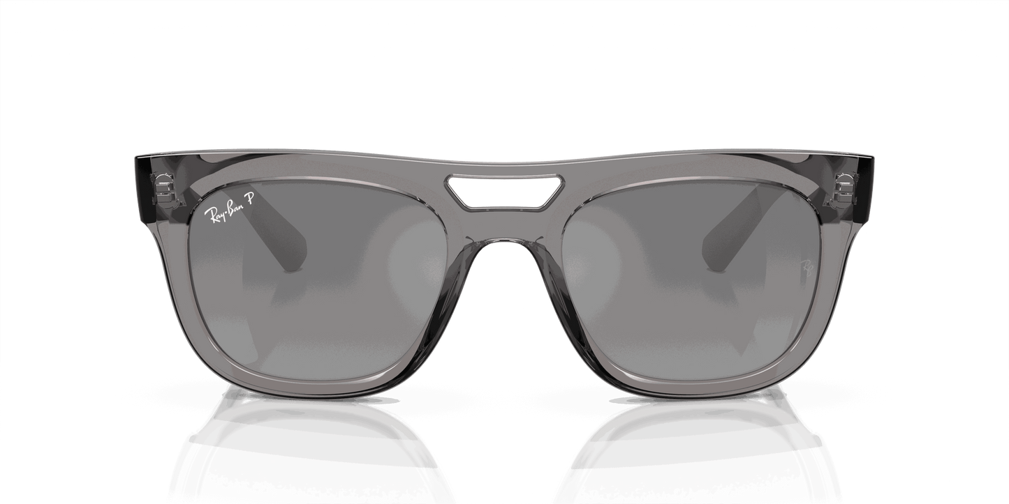 [Silver/Grey Lenses, Polished Transparent Grey Frame]