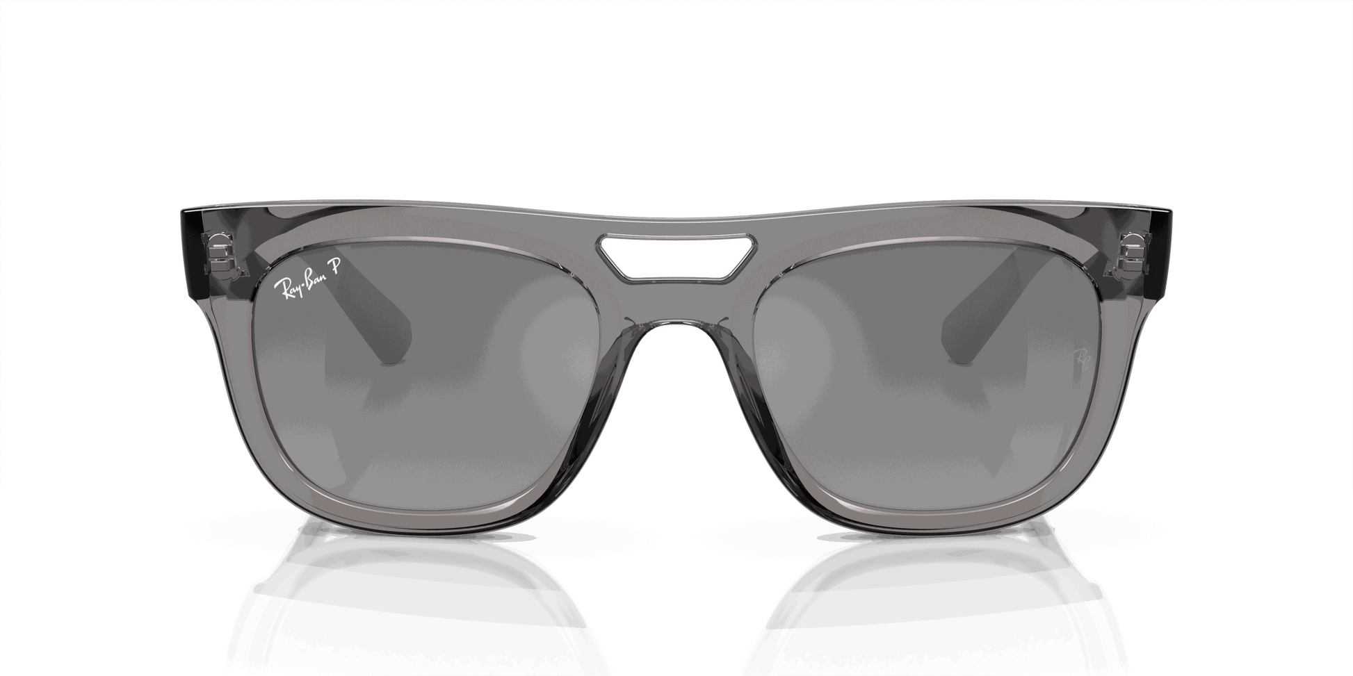 [Silver/Grey Lenses, Polished Transparent Grey Frame]