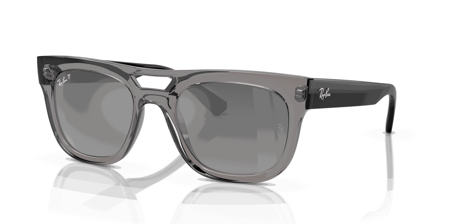 [Silver/Grey Lenses, Polished Transparent Grey Frame]