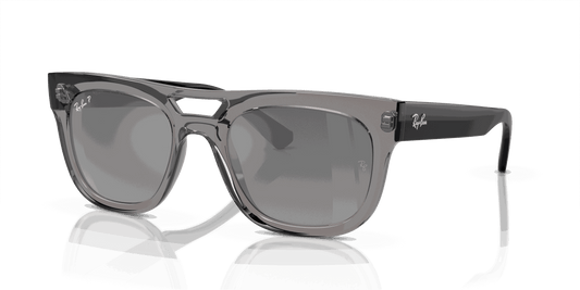 [Silver/Grey Lenses, Polished Transparent Grey Frame]