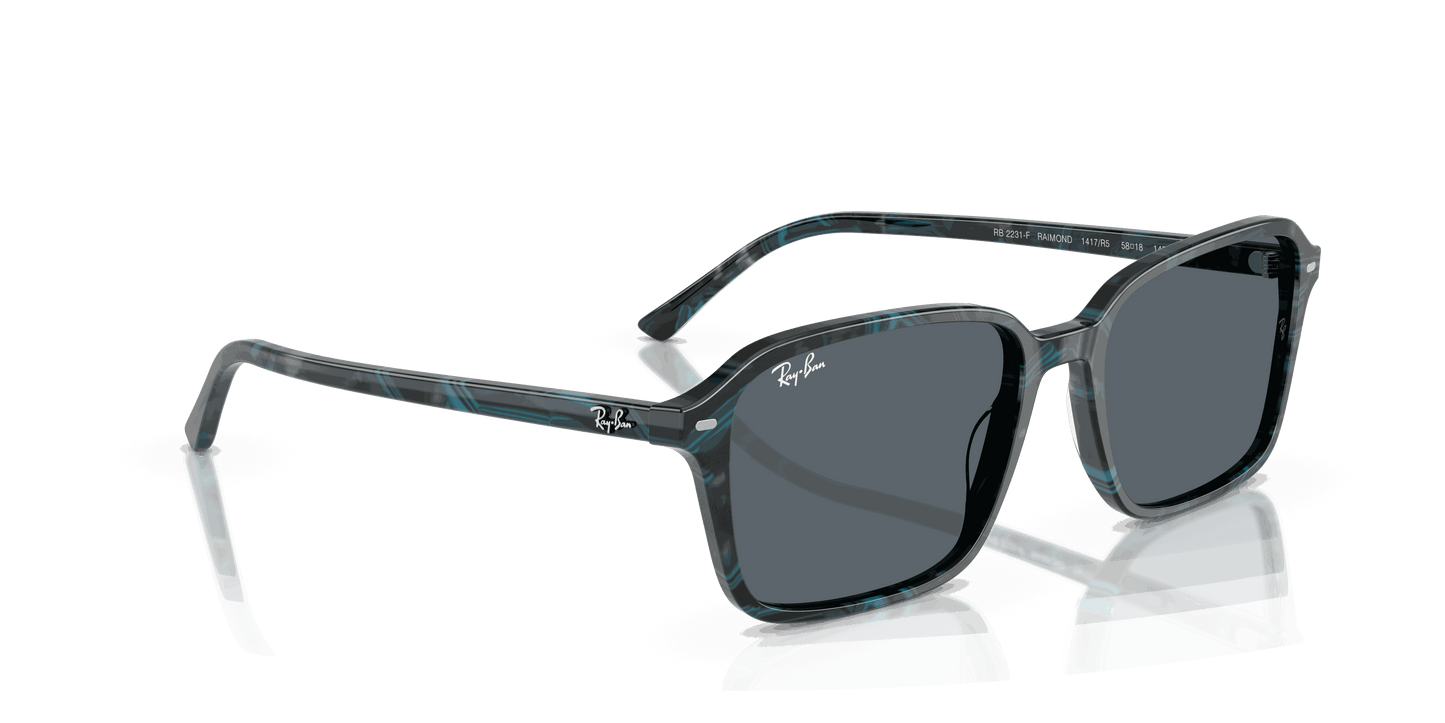[Blue Lenses, Polished Transparent Fantasy Blue & Grey Frame]