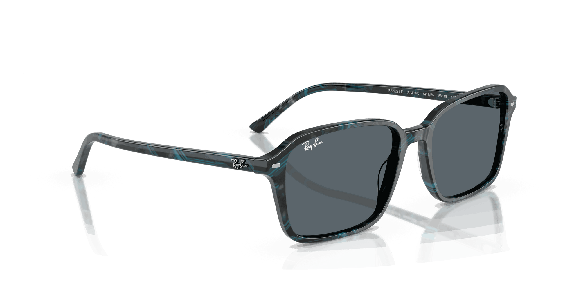 [Blue Lenses, Polished Transparent Fantasy Blue & Grey Frame]