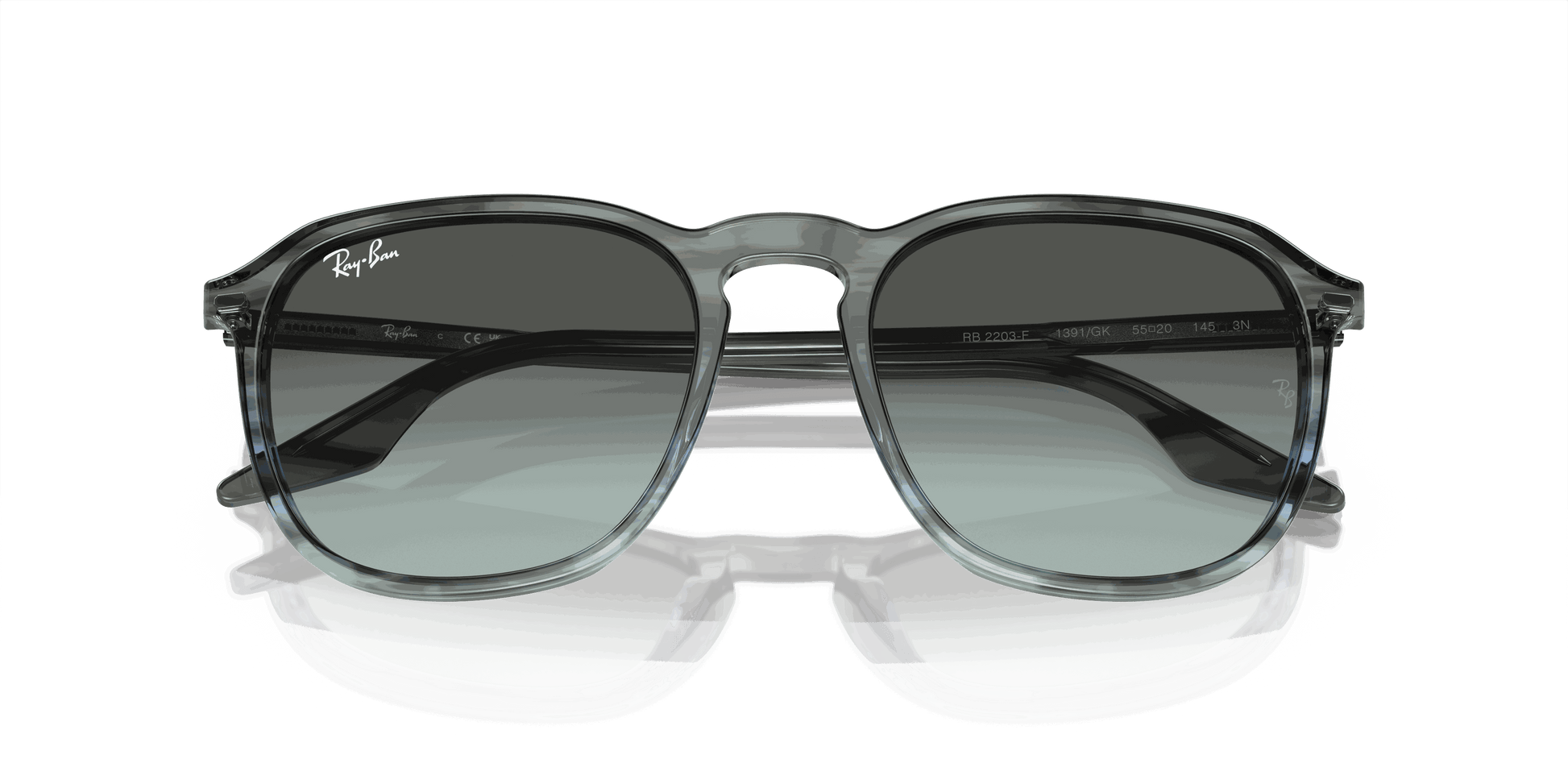[Blue Vintage Lenses, Polished Striped Grey & Blue Frame]