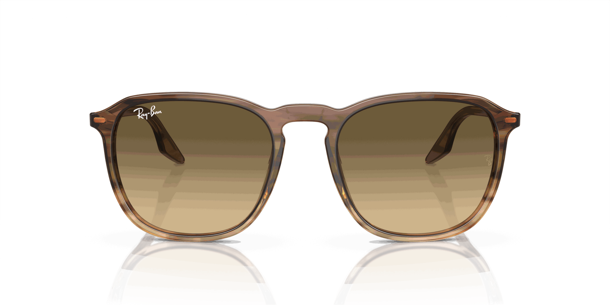 [Brown Vintage Lenses, Polished Striped Brown & Green Frame]