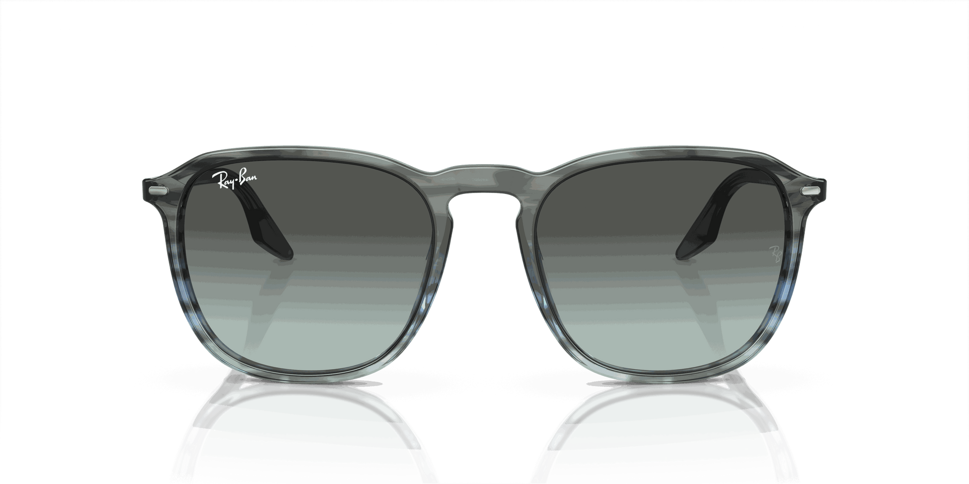[Blue/Black Lenses, Polished Striped Grey & Blue Frame]