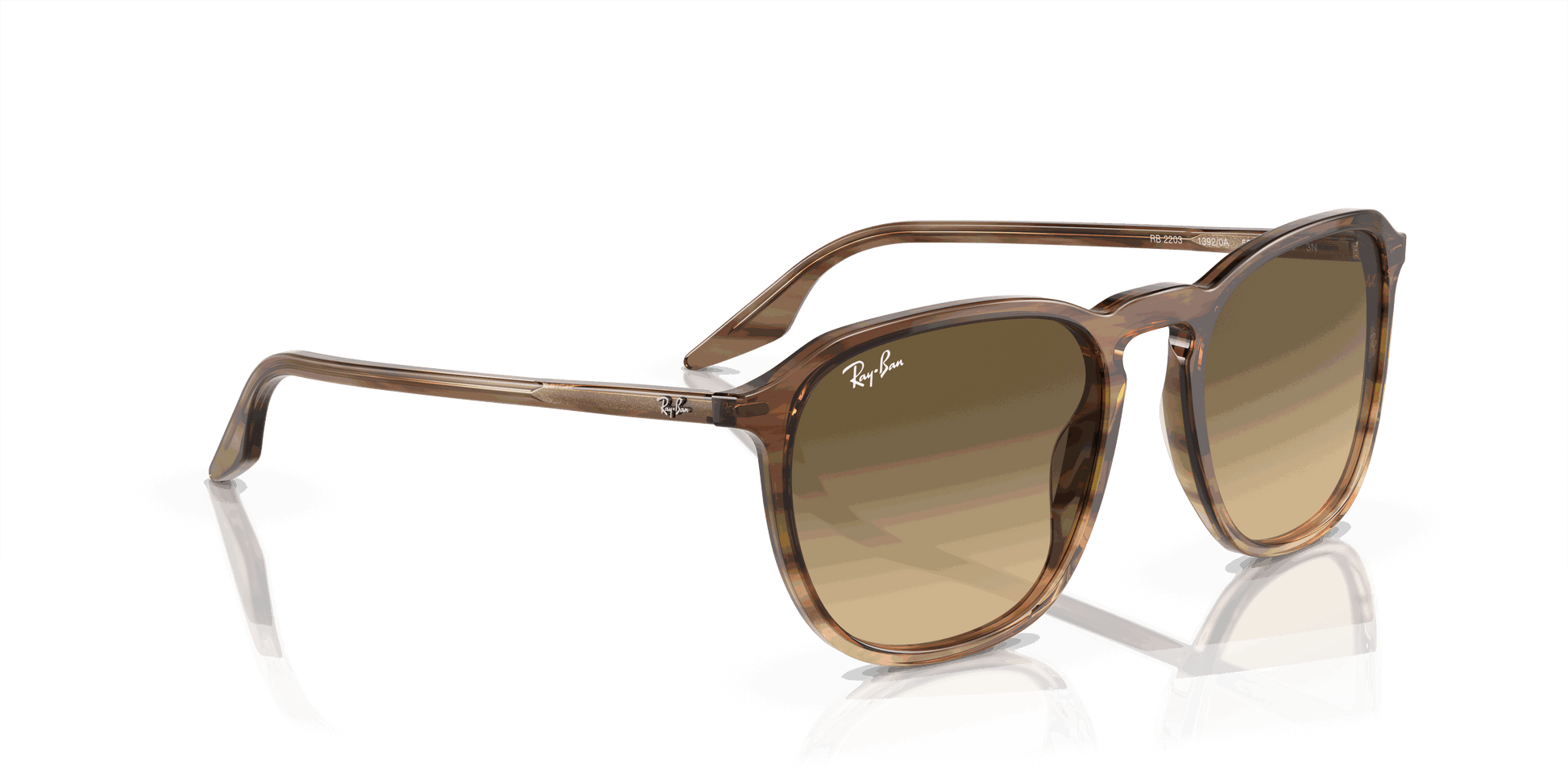 [Brown Black Lenses, Polished Striped Brown & Green Frame]
