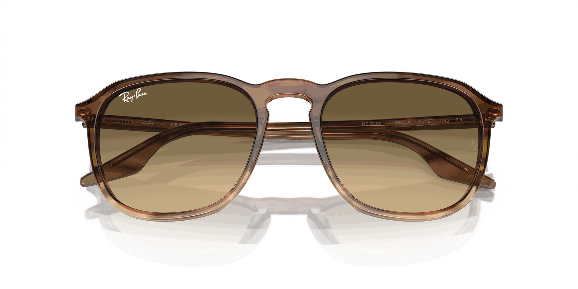 [Brown Black Lenses, Polished Striped Brown & Green Frame]